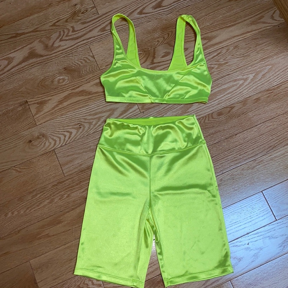 Urban Outfitters Neon Green Work out set